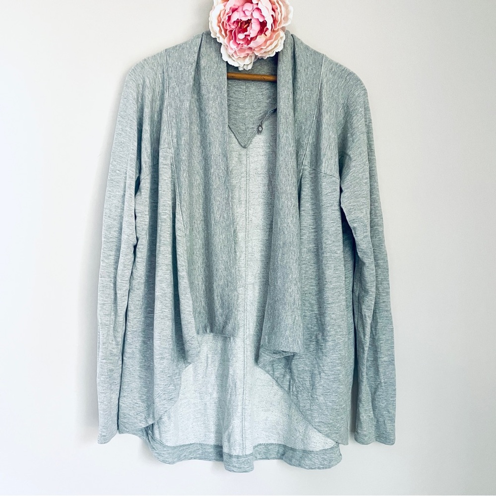 Athleta Grey Gray Sweater Open Cardigan Medium